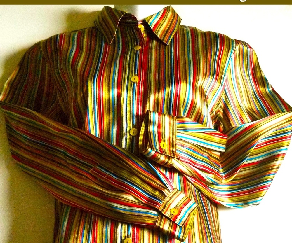 Blouse by Randolph Duke vintage striped button up